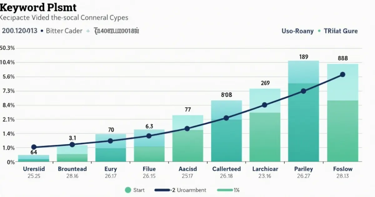 Gráfico mostrando volume e dificuldade de palavras-chave 