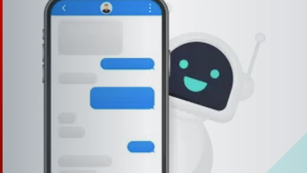 Assistente virtual em uma conversa digital de atendimento
