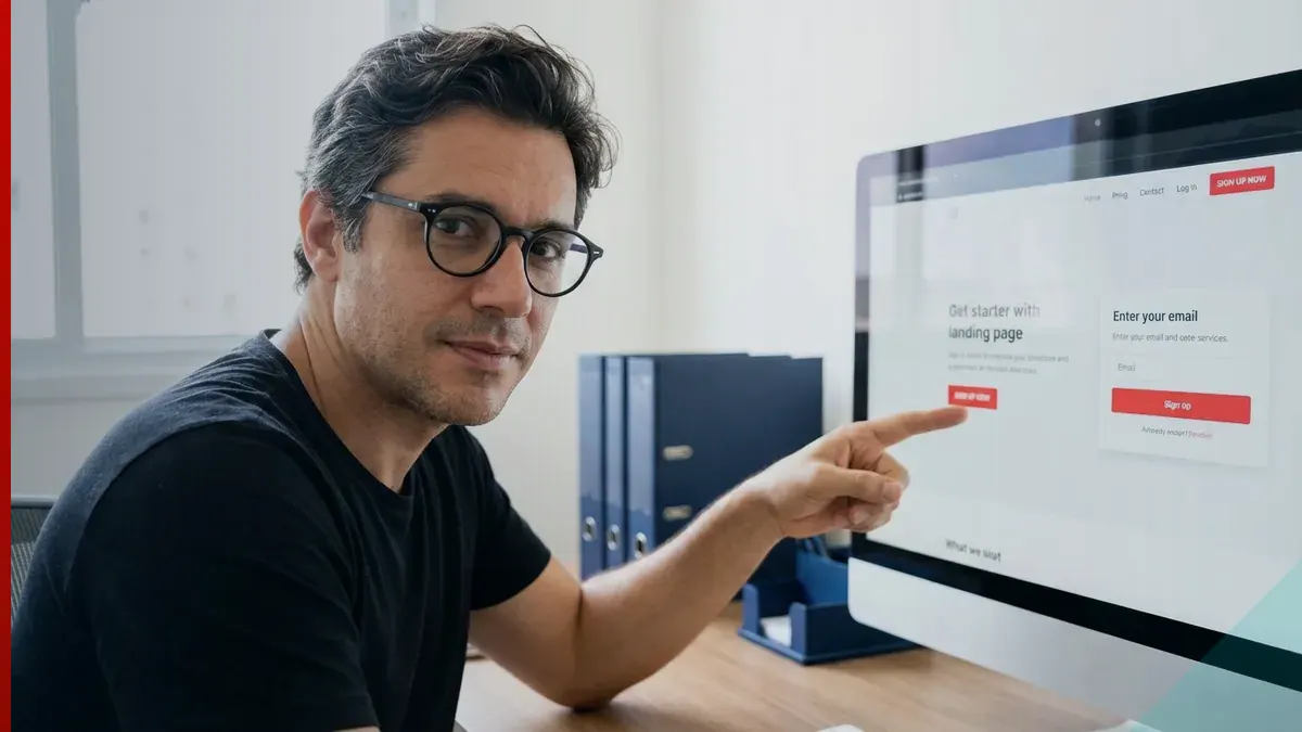 Site responsivo sendo analisado em um monitor